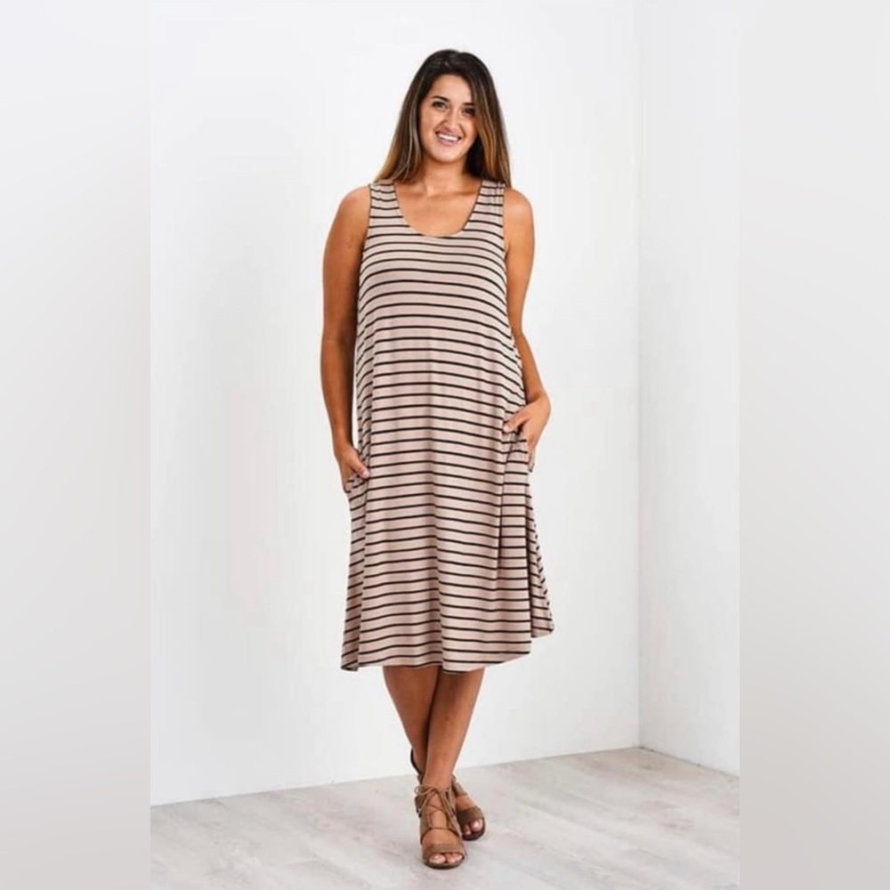 Latched Mama OG striped swing tank dress